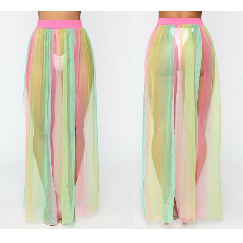 Jupe longue transparente effet tulle Plage Privée - GUAPPAA