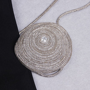 Robe cocktail asymétrique à strass une manche Coco - GUAPPAA