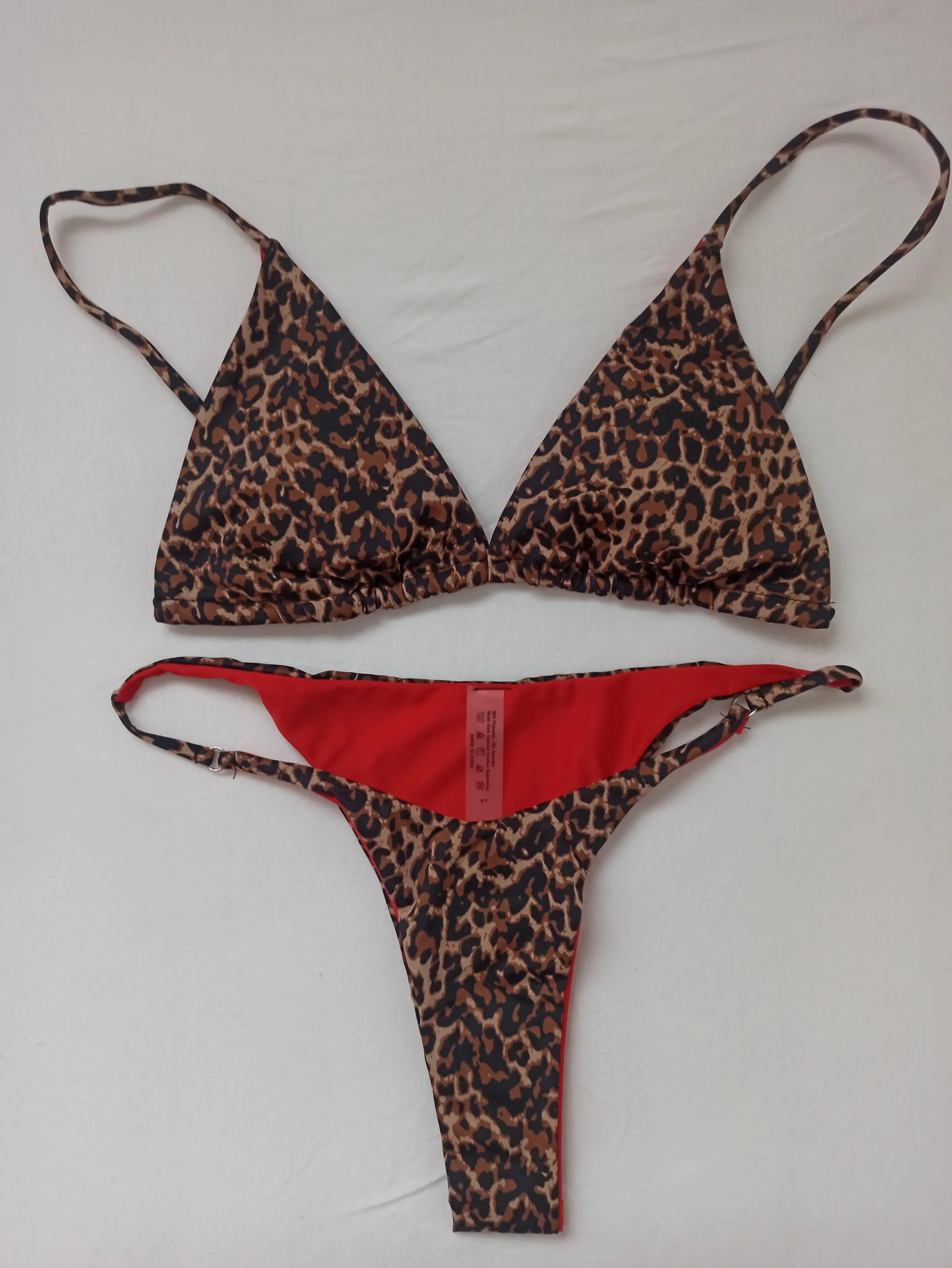 Maillot de bain 2 pièces string push-up femme sexy Le Léopard S M L - GUAPPAA