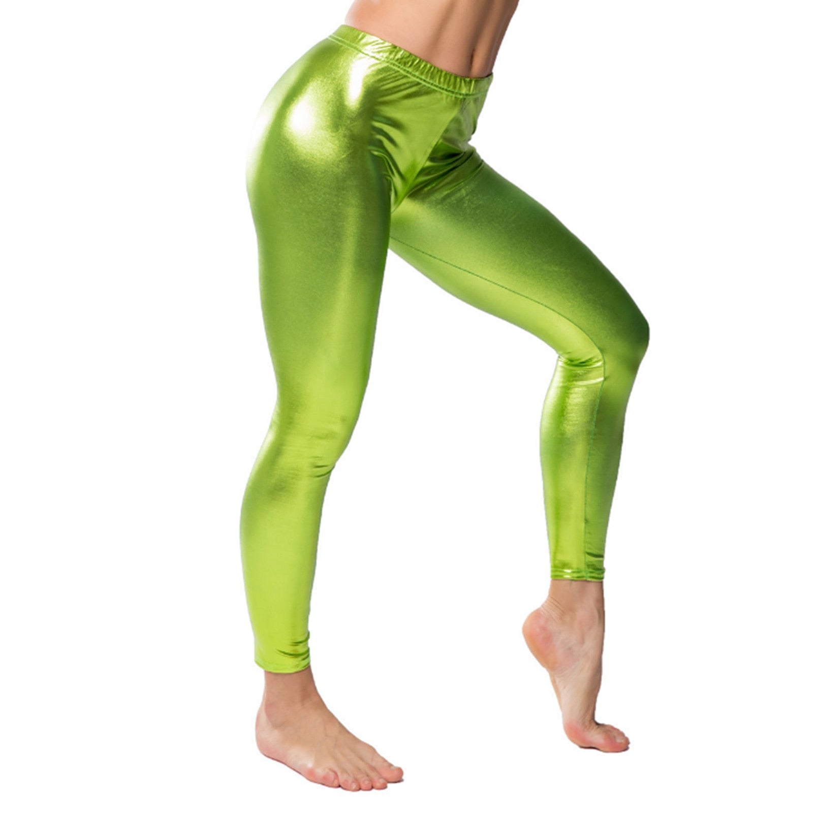 Legging femme métallique brillant sexy L'Inox - GUAPPAA vert pomme