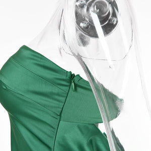 Robe cocktail spaghetti satinée longue sans bretelles S M L Chic Brunch - GUAPPAA