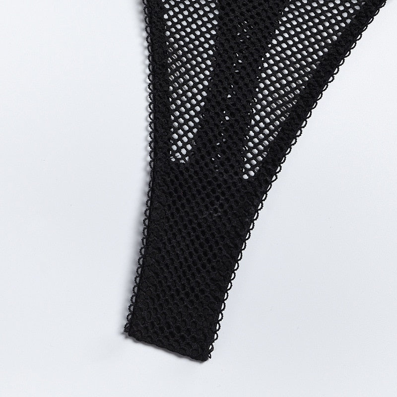 Ensemble lingerie érotique noir deux pièces transparent à ficelles L'intimité - GUAPPAA