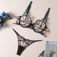 Lingerie luxe transparente dessous sexy deux pièces string et soutien-gorge Intrusion - GUAPPAA