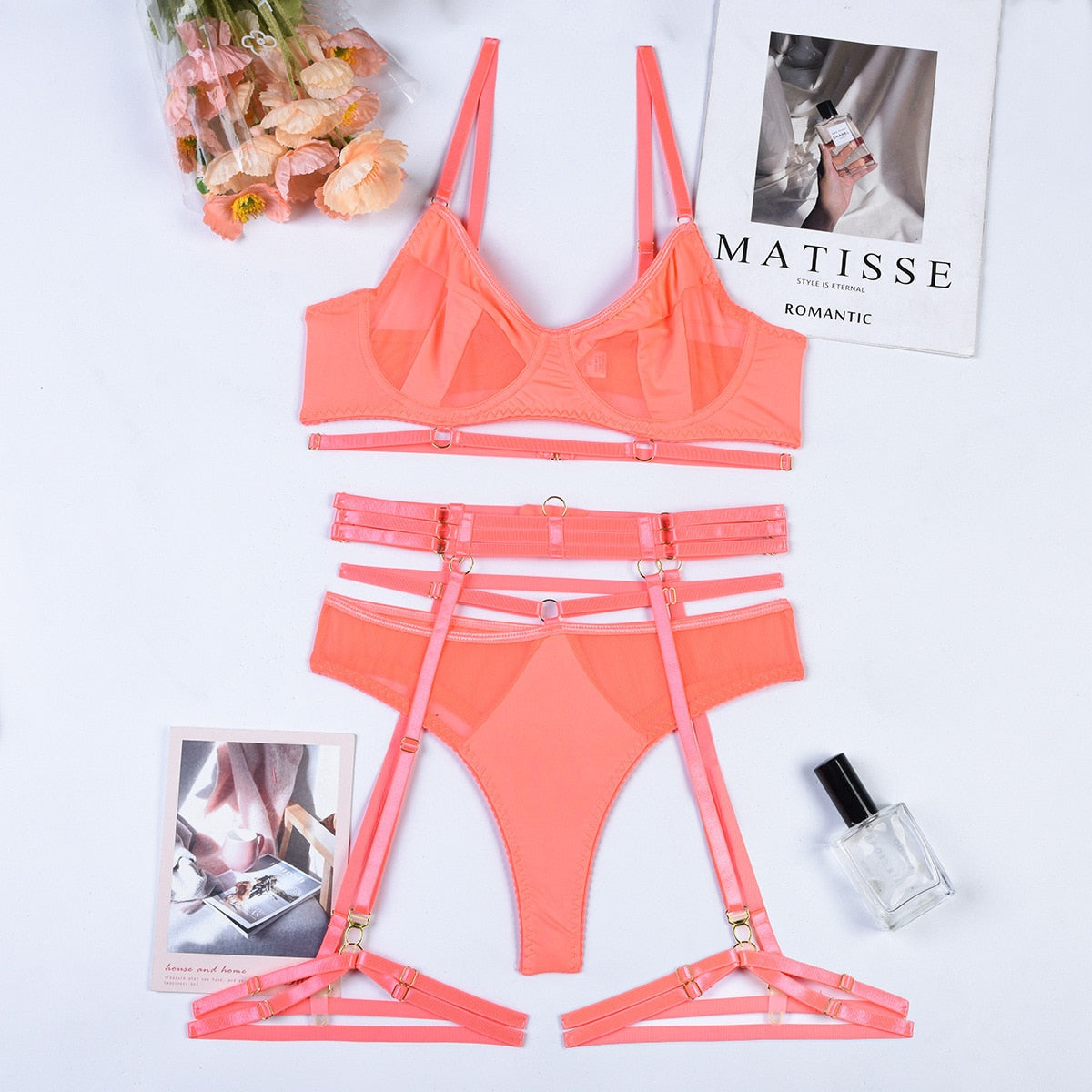 Lingerie transparente érotique et sensuelle ensemble sexy S M L XL Fruit de la passion - GUAPPAA