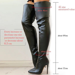 Cuissardes Femme Noir Rouge 34-47 - Bottes Hautes Sexy Hollywood - GUAPPAA