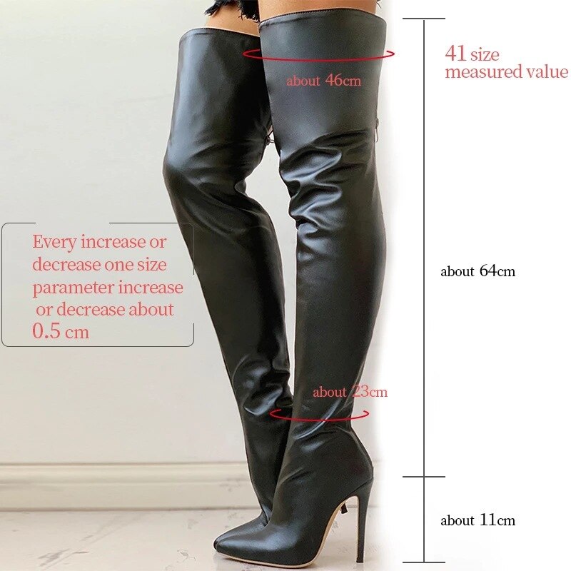 Cuissardes Femme Noir Rouge 34-47 - Bottes Hautes Sexy Hollywood - GUAPPAA
