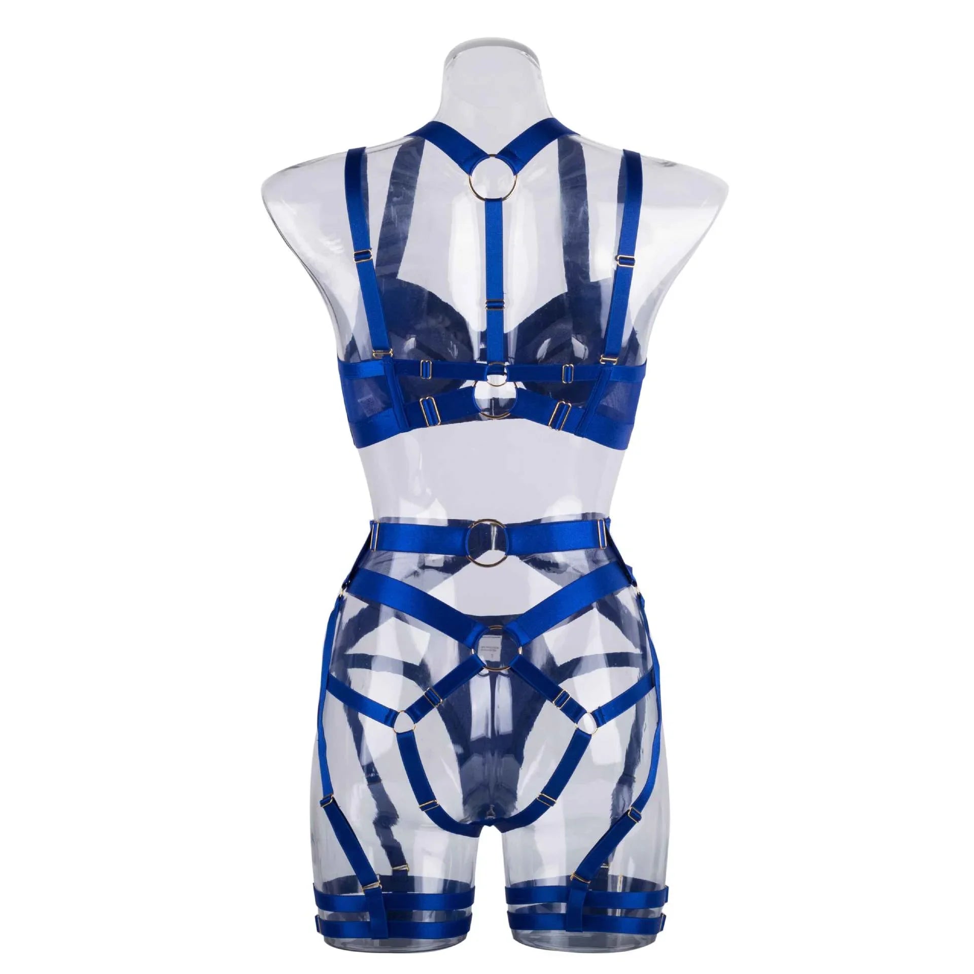 Ensemble lingerie sexy femme à bandes quatre pièces glamour L'Evidence - GUAPPAA