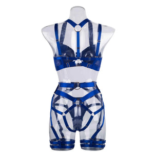 Ensemble lingerie sexy femme à bandes quatre pièces glamour L'Evidence - GUAPPAA