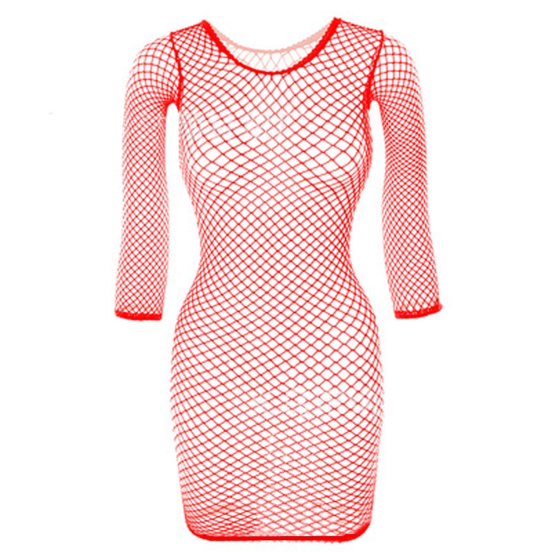 Mini robe résille ouverte sexy Matinda - GUAPPAA