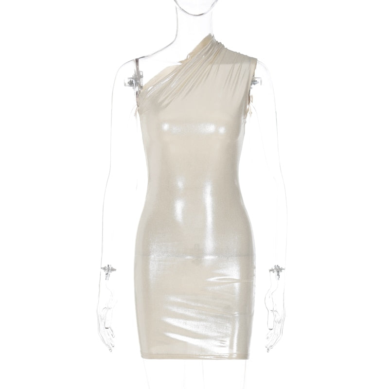 Robe courte moulante à une bretelle large sans manches Ola Chica - GUAPPAA
