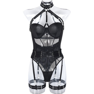 Body string transparent à collier et porte-jarretelles Le Saint-Siège - GUAPPAA