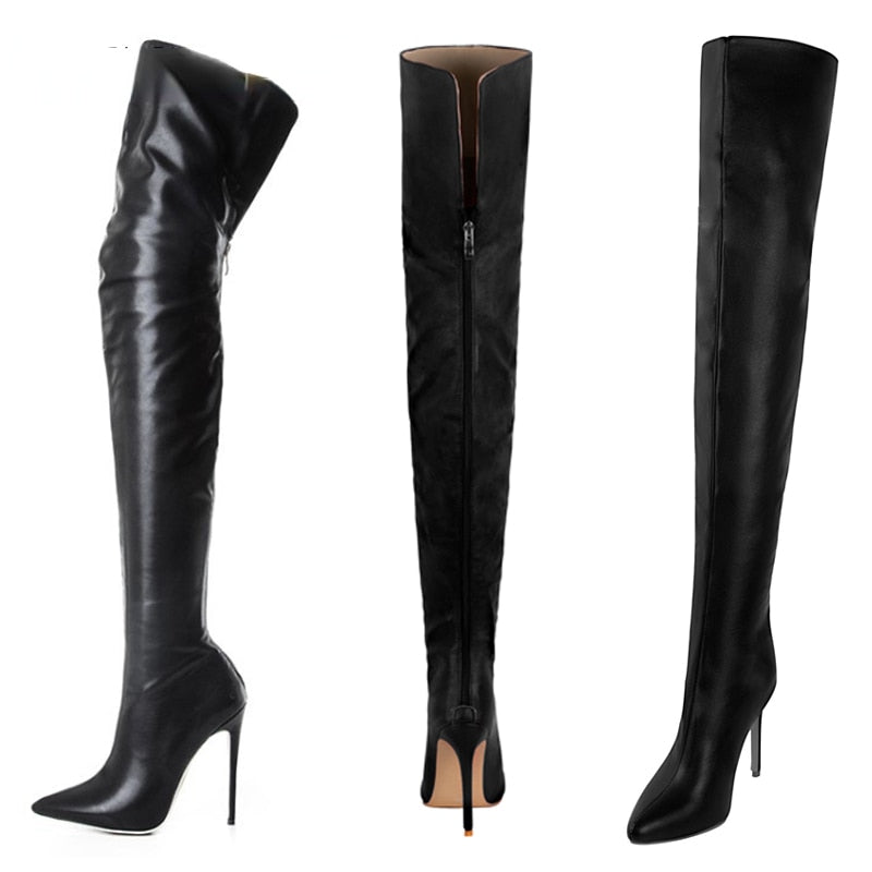 Cuissardes Femme Noir Rouge 34-47 - Bottes Hautes Sexy Hollywood - GUAPPAA