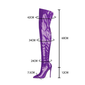 Cuissardes latex talons aiguille sexy brillantes Hollywood Boulevard - GUAPPAA