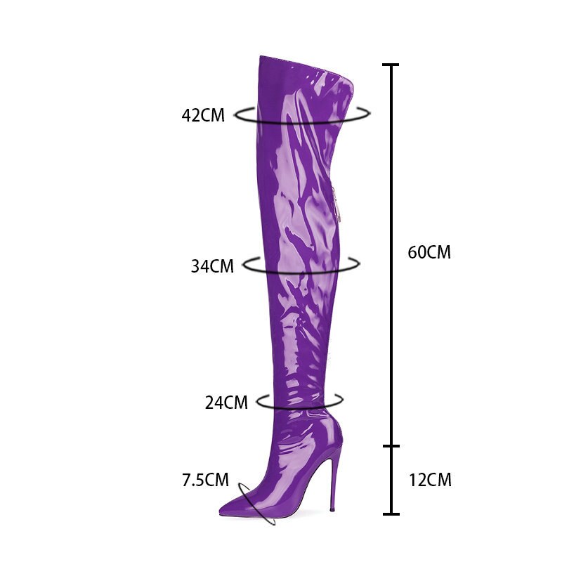Cuissardes latex talons aiguille sexy brillantes Hollywood Boulevard - GUAPPAA
