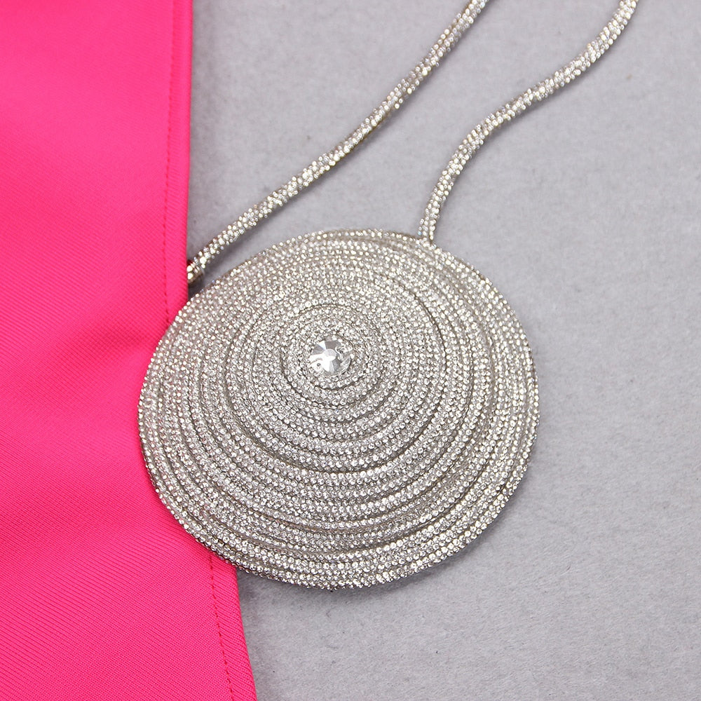 Robe cocktail asymétrique à strass une manche Coco - GUAPPAA