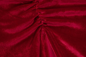 Robe longue fendue spaghetti velours à manche longue asymétrique une épaule dénudée Marbella - GUAPPAA