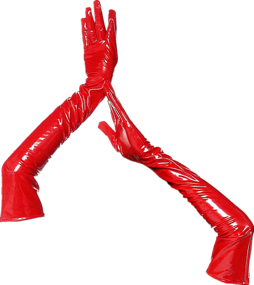 Tenue sexy latex vinyle simili ensemble robe gants et bas BCM - GUAPPAA