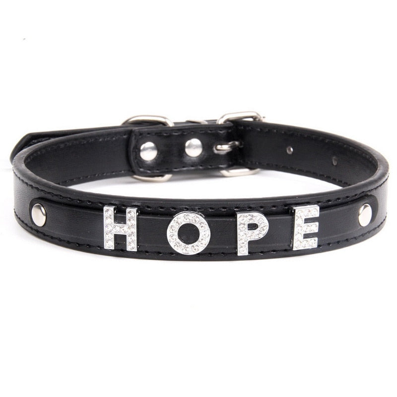 Collier soumise bondage bdsm personnalisable 1-9 lettres punk gothique Slave - GUAPPAA