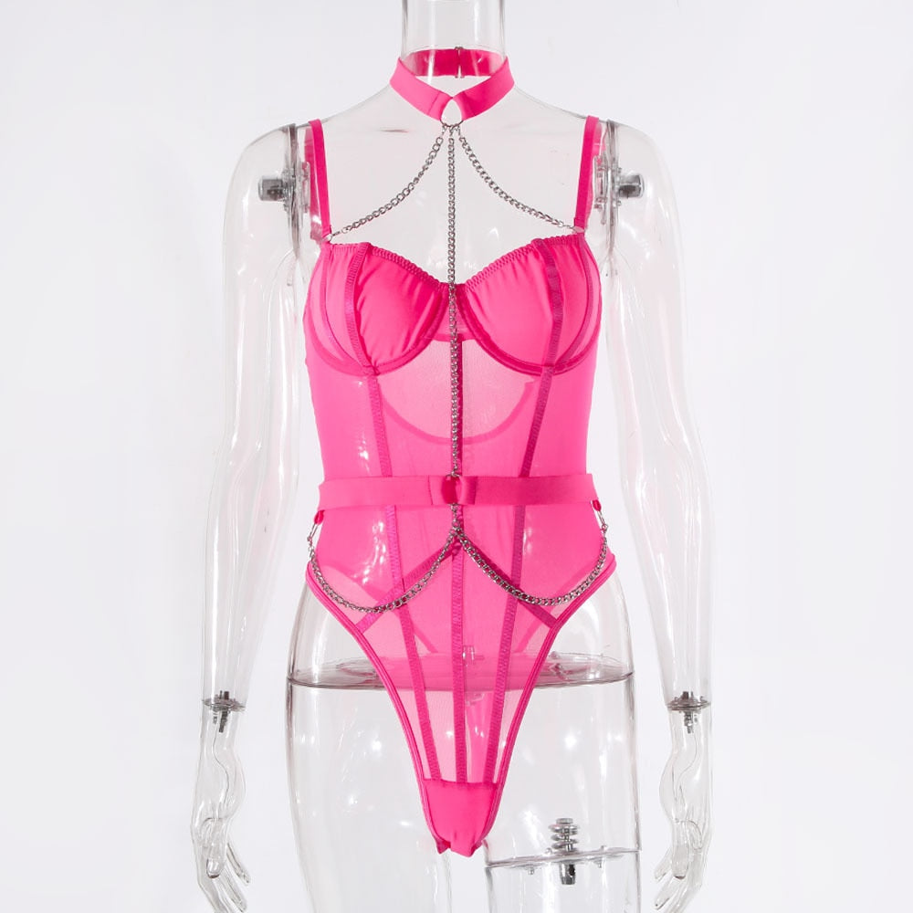 Body string transparent à collier et chaîne armaturé Quetsche - GUAPPAA