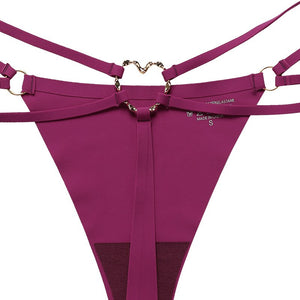 Micro string double ficelle avec coeur en métal S-XL Amor - GUAPPAA
