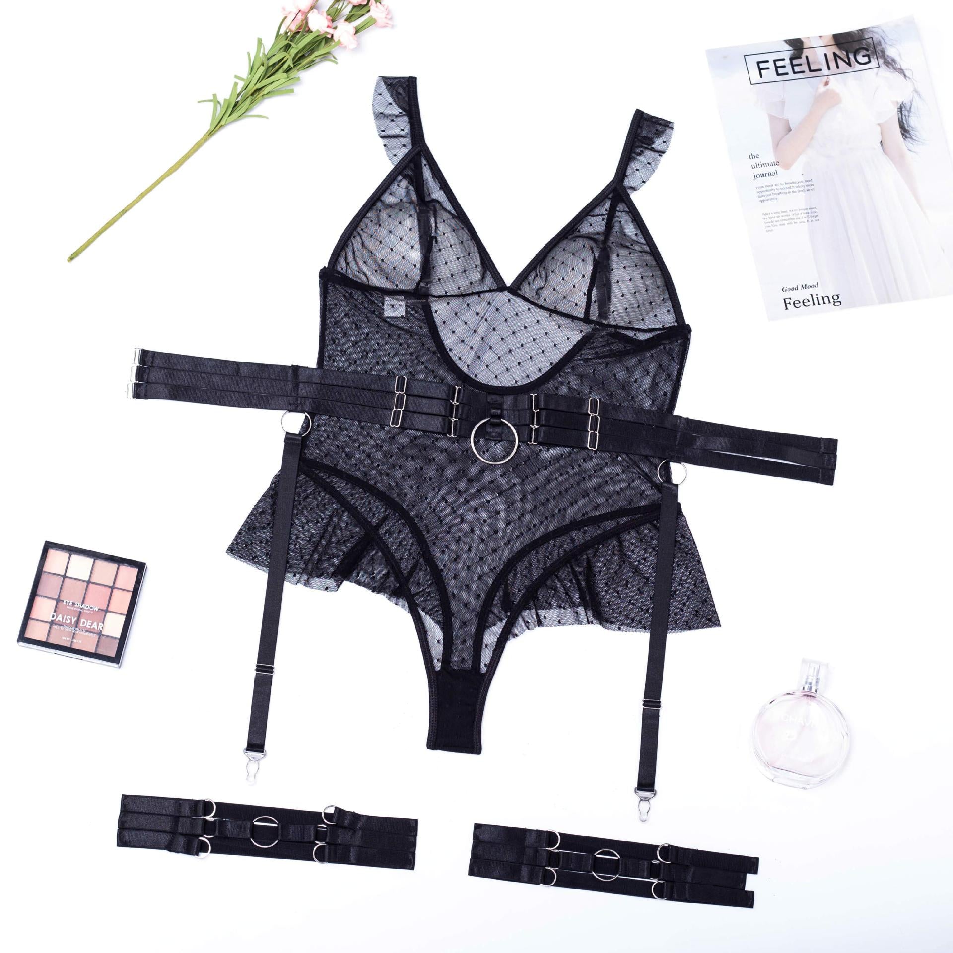 Body string harnais porte-jarretelles transparent S M L XL L'anneau - GUAPPAA