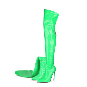 Cuissardes latex talons aiguille sexy brillantes Hollywood Boulevard - GUAPPAA