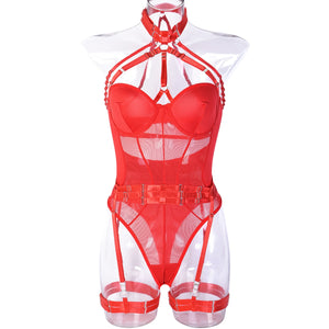 Body string transparent à collier et porte-jarretelles Le Saint-Siège - GUAPPAA