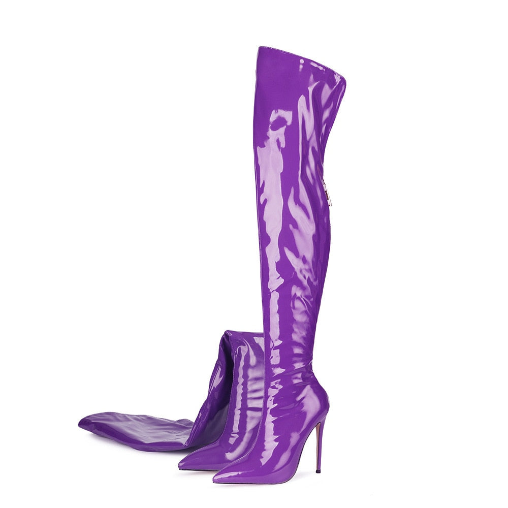 Cuissardes latex talons aiguille sexy brillantes Hollywood Boulevard - GUAPPAA
