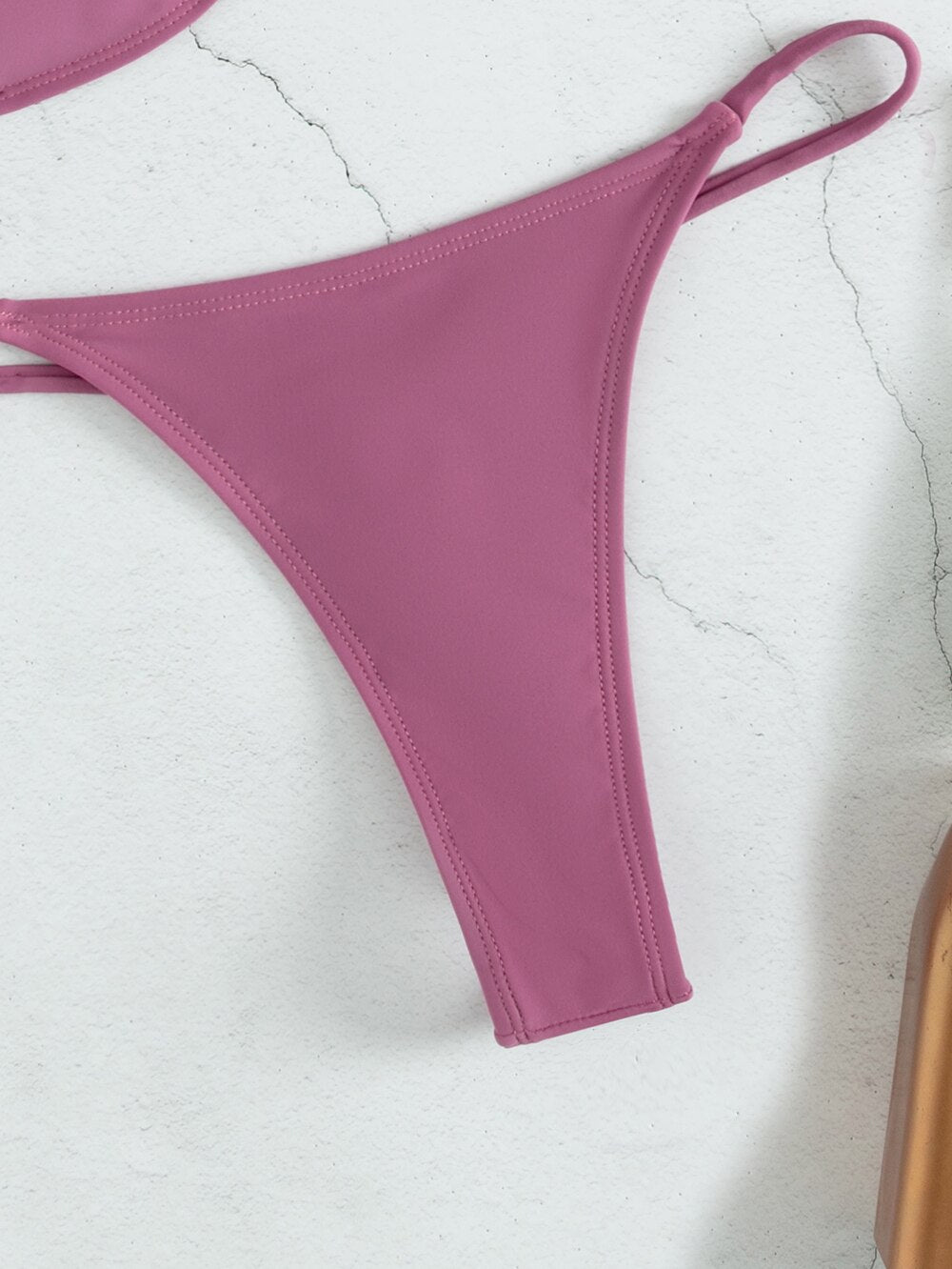Mini bikini string ficelle deux pièces push-up violet Mousqueton S M L - GUAPPAA