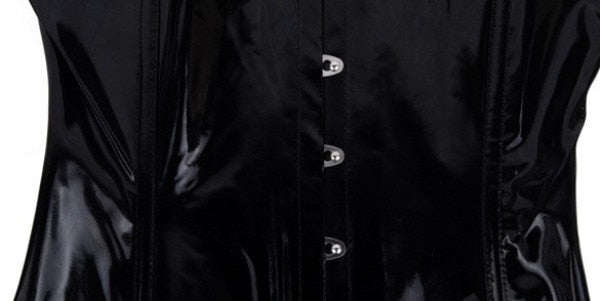 Robe corset latex vinyle brillante à lacage au dos sexy bdsm bondage S-XXL noir rouge Le Sacre - GUAPPAA
