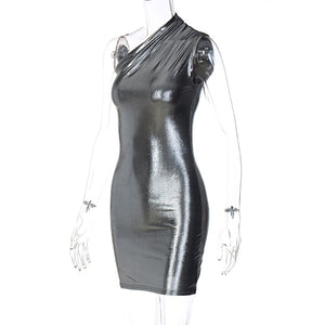 Robe courte moulante à une bretelle large sans manches Ola Chica - GUAPPAA