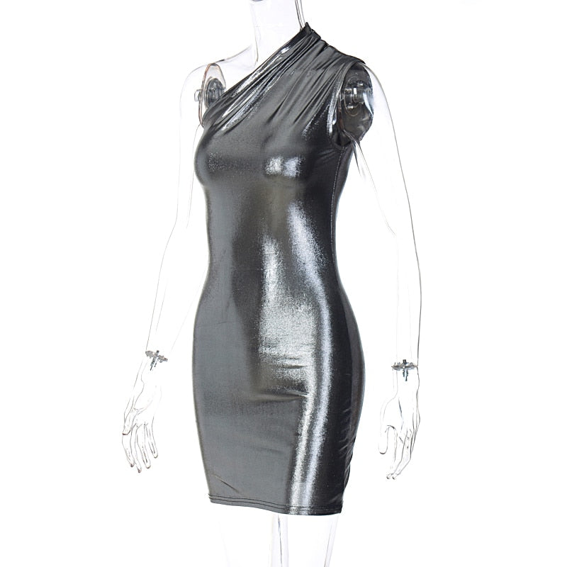 Robe courte moulante à une bretelle large sans manches Ola Chica - GUAPPAA
