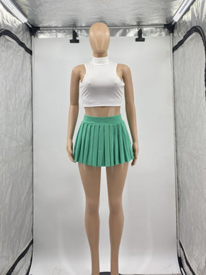 Mini jupe taille haute patineuse à volants Todo - GUAPPAA