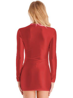 Mini robe moulante manches longues col rond Downing - GUAPPAA