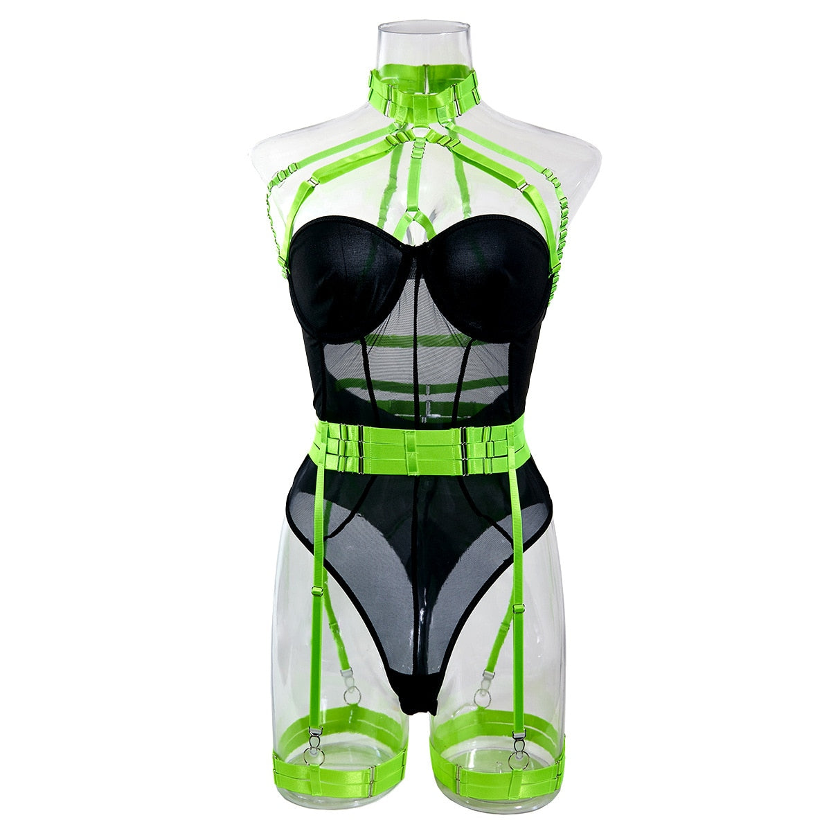 Body string transparent à collier et porte-jarretelles Le Saint-Siège - GUAPPAA
