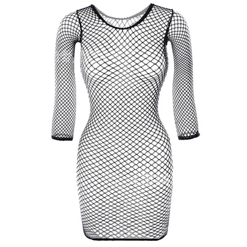 Mini robe résille ouverte sexy Matinda - GUAPPAA