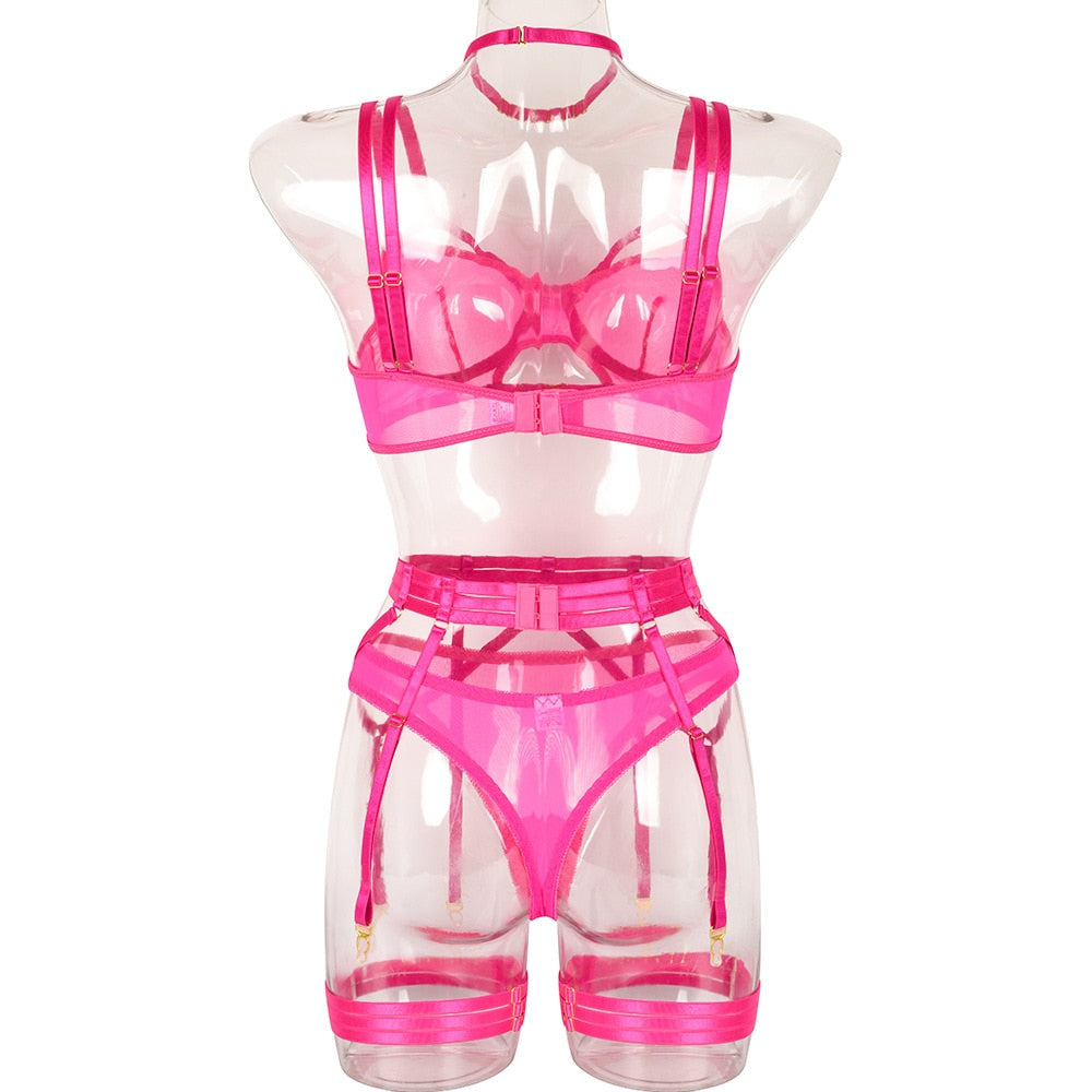 Ensemble lingerie sexy à bandes et porte-jarretelles Magnolia - GUAPPAA