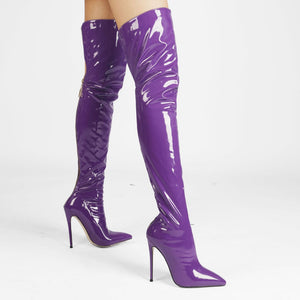 Cuissardes latex talons aiguille sexy brillantes Hollywood Boulevard - GUAPPAA