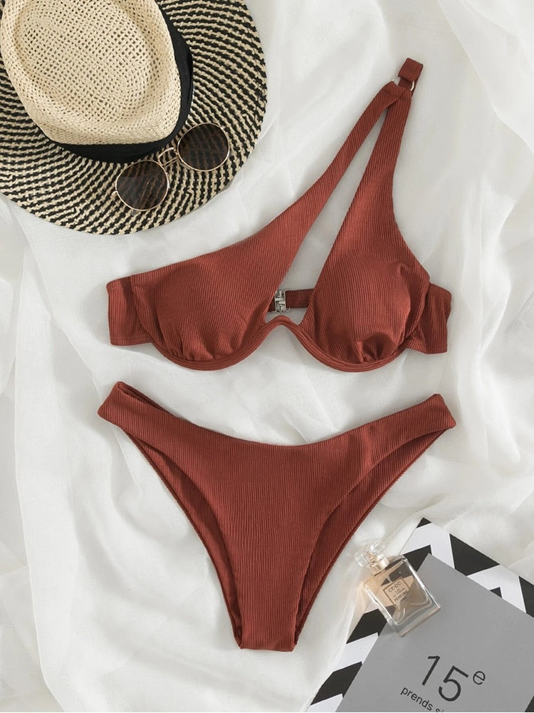 Bikini tanga bretelles asymétriques Solia - GUAPPAA