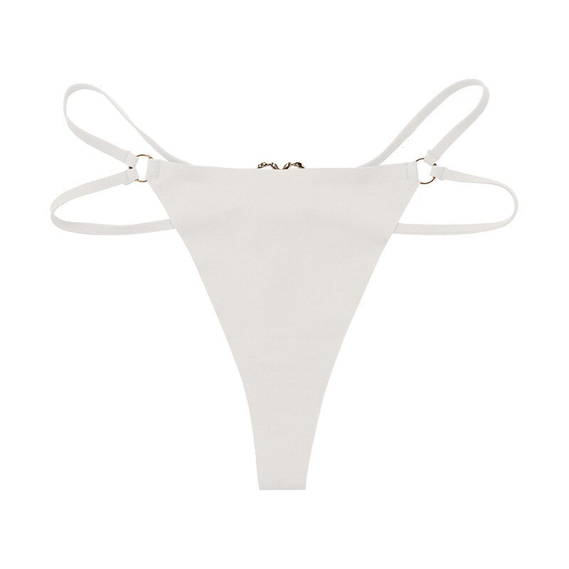 Micro string double ficelle avec coeur en métal S-XL Amor - GUAPPAA