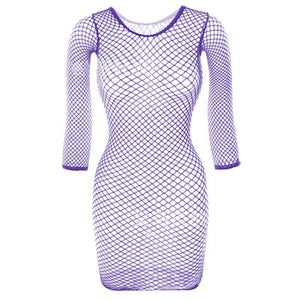 Mini robe résille ouverte sexy Matinda - GUAPPAA