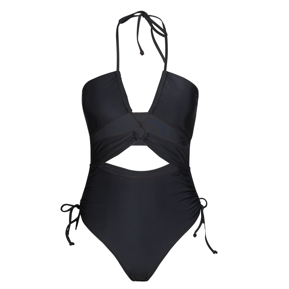 Maillot de bain une pièce sexy culotte liens croisés Sauzao - GUAPPAA