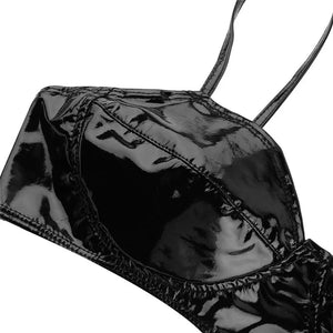 Soutien-gorge vinyle push-up Clubwear sexy noir Nocturne - GUAPPAA