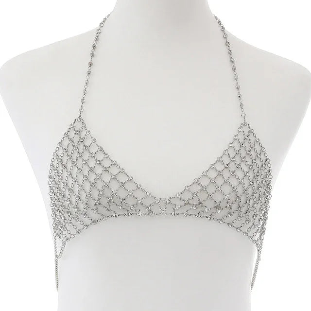 Soutien-gorge transparent en maille métal à strass bijoux Dido - GUAPPAA