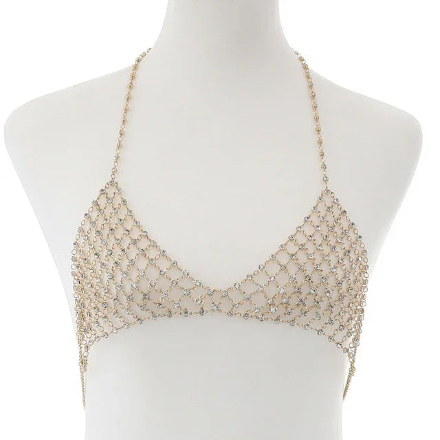 Soutien-gorge transparent en maille métal à strass bijoux Dido - GUAPPAA