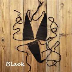 Micro bikini sexy crochet tricoté extrême string ficelle deux pièces San Cual - GUAPPAA