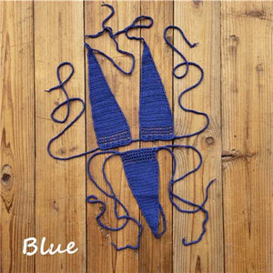 Micro bikini sexy crochet tricoté extrême string ficelle deux pièces San Cual - GUAPPAA