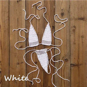 Micro bikini sexy crochet tricoté extrême string ficelle deux pièces San Cual - GUAPPAA