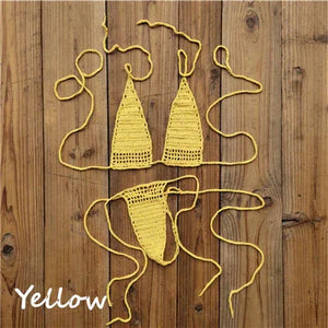 Micro bikini sexy crochet tricoté extrême string ficelle deux pièces San Cual - GUAPPAA