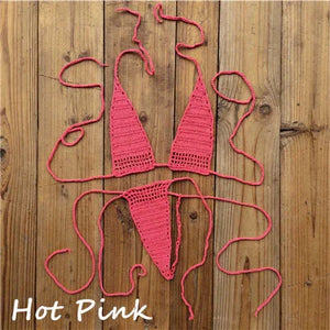 Micro bikini sexy crochet tricoté extrême string ficelle deux pièces San Cual - GUAPPAA